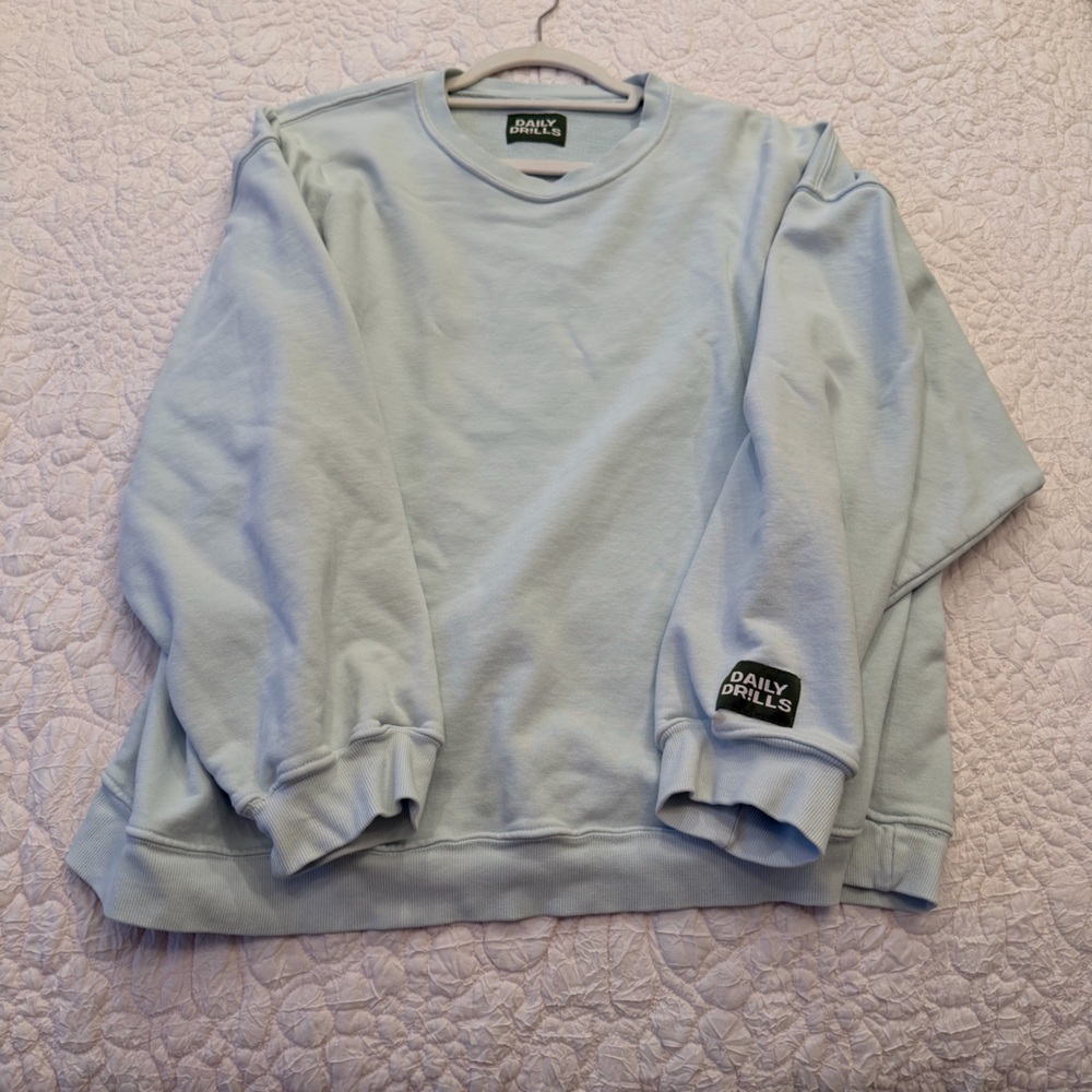 Daily Drills pale blue/green sweatshirt….Large